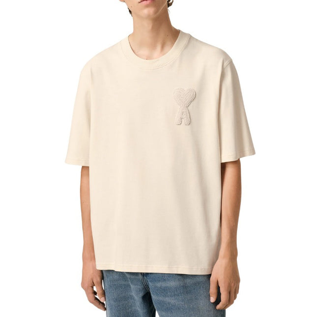 T-shirt Beige Patch Ami De Coeur En Coton - Exclufy