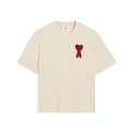 T-shirt Beige Coeur Rouge Patch Ami De Coeur En Coton - Exclufy