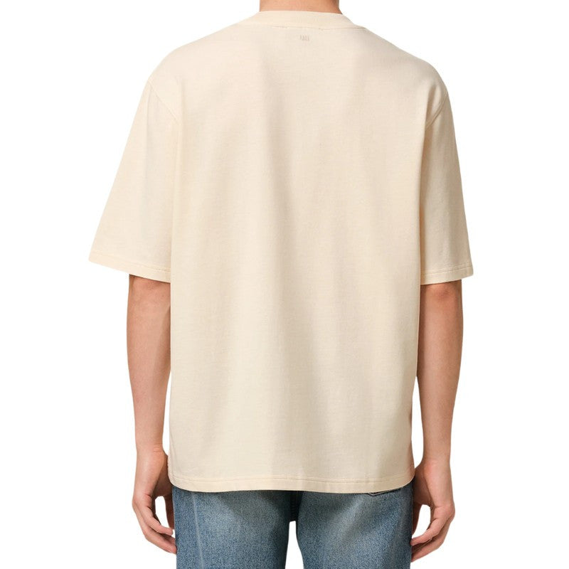 T-shirt Beige Coeur Rouge Patch Ami De Coeur En Coton - Exclufy