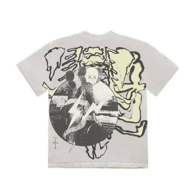 T-shirt Travis Scott Cactus Jack x Kaws for Fragment Aged Yellow - Exclufy