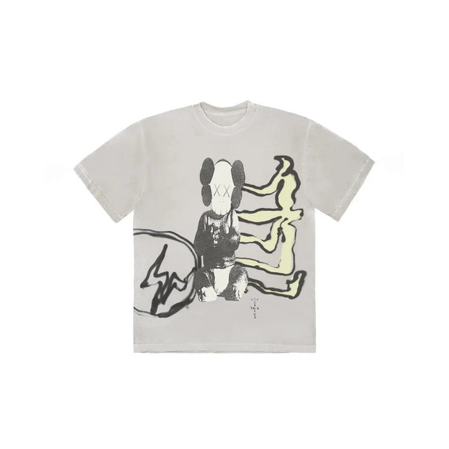 T-shirt Travis Scott Cactus Jack x Kaws for Fragment Aged Yellow - Exclufy